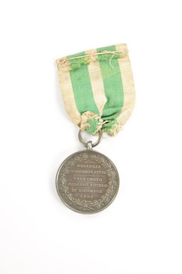 Lot 600 - ITALY, KINGDOM. A COMMEMORATIVE MEDAL FOR THE EARTHQUAKE OF 1908 IN CALABRIA AND SICILY, SILVER