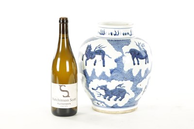 Lot 150 - A 19TH CENTURY CHINESE BLUE AND WHITE PORCELAIN GINGER JAR
