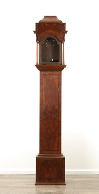 Lot 1219 - AN EARLY 18TH CENTURY FIGURED WALNUT 9” LONGCASE CLOCK CASE