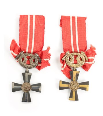 Lot 610 - TWO FINLAND, ORDER OF THE CROSS OF LIBERTY MEDALS DATED 1941 TO THE REVERSE