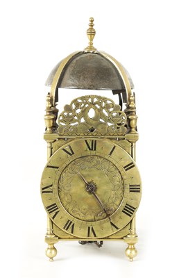 Lot 1094 - A 17TH CENTURY BRASS LANTERN CLOCK