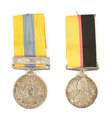 Lot 608 - A VICTORIA QUEENS SUDAN MEDAL 1896-97 AND A KHEDIVES SUDAN MEDAL 1896-1908