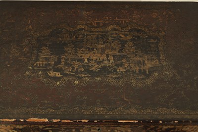 Lot 243 - A 19TH CENTURY CHINESE EXPORT CANTONESE LAQUCERED WORK TABLE