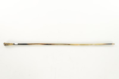 Lot 711 - A LATE 19TH CENTURY CONTINENTAL ART NOUVEAU HORN SWAGGER STICK, POSSIBLY RHINOCEROS