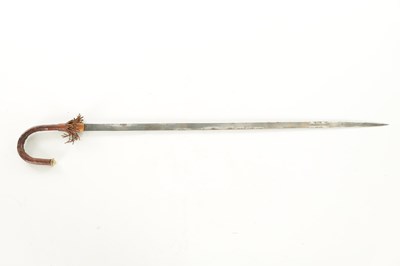 Lot 676 - A HORSE'S HOOF BONE HANDLED SHORT SWORD STICK