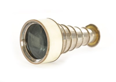 Lot 1243 - AN EARLY 19TH CENTURY IVORY SILVERED BRASS SPYGLASS