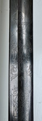 Lot 634 - A 19TH CENTURY HEAVY CAVALRY 6TH INNISKILLING DRAGOONS OFFICERS SWORD