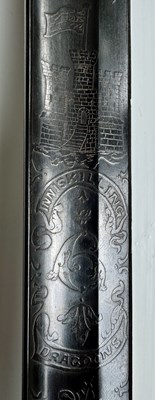Lot 634 - A 19TH CENTURY HEAVY CAVALRY 6TH INNISKILLING DRAGOONS OFFICERS SWORD