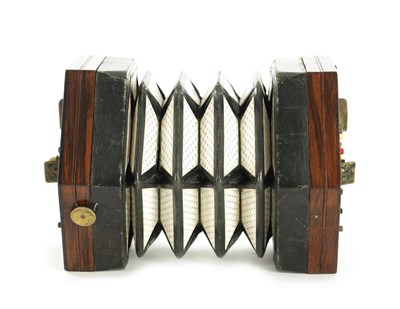 Lot 1281 - A ROSEWOOD ENGLISH WHEATSTONE CONCERTINA