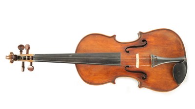 Lot 1294 - AN OLD VIOLIN WITH TWO PIECE BACK