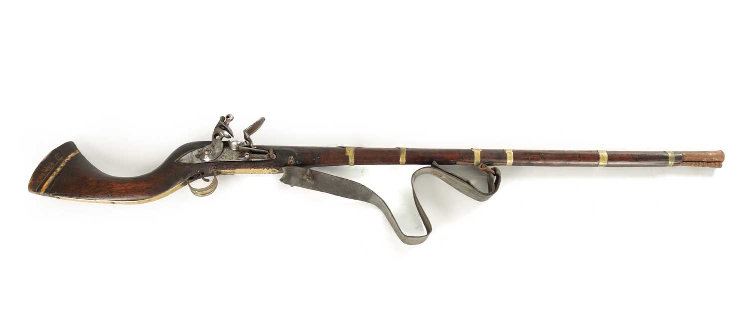 Lot 638 - AN 18TH CENTURY TURKISH FLINTLOCK RIFLE