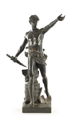 Lot 904 - AFTER EUGENE MARIOTON (1854-1933). AN EARLY 20TH CENTURY BRONZE SCULPTURE ENTITLED “DEVOIR CIVIQUE”