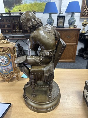 Lot 916 - ADRIEN ETIENNE GAUDEZ (1845-1902). A GOOD 19TH CENTURY PATINATED BRONZE SCULPTURE OF A FLUTE PLAYER