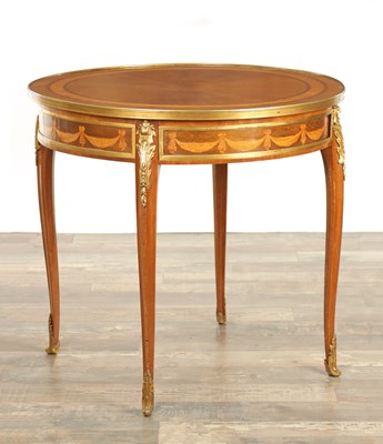 Lot 1484 - A 19TH CENTURY FRENCH ROSEWOOD AND MARQUETRY INLAID ORMOLU MOUNTED CIRCULAR CENTRE TABLE