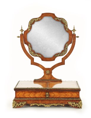 Lot 1523 - A FINE 19TH CENTURY KINGWOOD AND ORMOLU MOUNTED DRESSING TABLE MIRROR