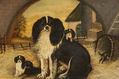 Lot 999 - A LATE 18TH CENTURY ENGLISH SCHOOL NAIVE DOG OIL ON CANVAS