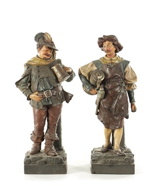 Lot 813 - A PAIR OF LATE 19TH CENTURY COLD PAINTED TERRACOTTA FIGURES BY JOHANN MARESCH