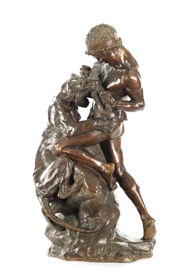 Lot 874 - EDOUARD DROUOT (1859-1945). A 19TH CENTURY BRONZE SCULPTURE “THE FIGHT FOR LIFE”