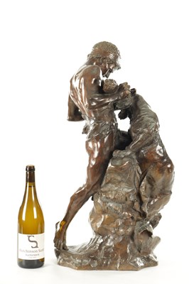 Lot 874 - EDOUARD DROUOT (1859-1945). A 19TH CENTURY BRONZE SCULPTURE “THE FIGHT FOR LIFE”