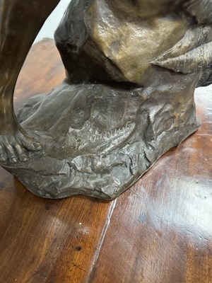 Lot 874 - EDOUARD DROUOT (1859-1945). A 19TH CENTURY BRONZE SCULPTURE “THE FIGHT FOR LIFE”
