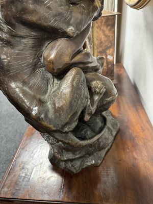 Lot 874 - EDOUARD DROUOT (1859-1945). A 19TH CENTURY BRONZE SCULPTURE “THE FIGHT FOR LIFE”