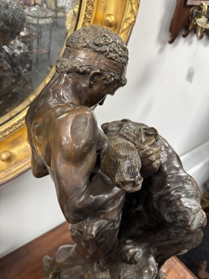 Lot 874 - EDOUARD DROUOT (1859-1945). A 19TH CENTURY BRONZE SCULPTURE “THE FIGHT FOR LIFE”