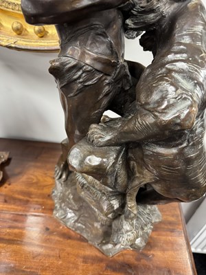 Lot 874 - EDOUARD DROUOT (1859-1945). A 19TH CENTURY BRONZE SCULPTURE “THE FIGHT FOR LIFE”