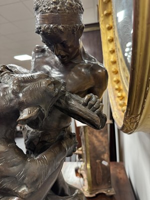 Lot 874 - EDOUARD DROUOT (1859-1945). A 19TH CENTURY BRONZE SCULPTURE “THE FIGHT FOR LIFE”