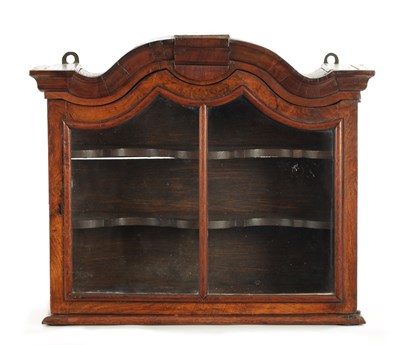 Lot 1434 - AN EARLY 18TH CENTURY WALNUT GLAZED HANGING CUPBOARD