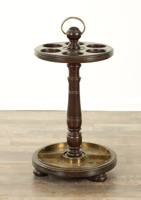 Lot 1399 - A GOOD 19TH CENTURY MAHOGANY COUNTRY HOUSE STICK STAND