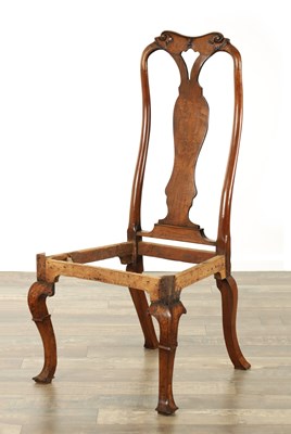 Lot 1500 - A QUEEN ANNE WALNUT AND MARQUETRY INLAID SIDE CHAIR