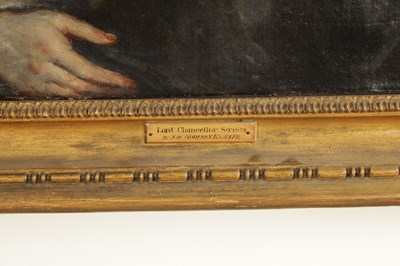 Lot 996 - AN 18TH CENTURY OIL ON CANVAS HALF LENGTH PORTRAIT INSCRIBED LORD CHANCELLOR SOMERS BY SIR GODFREY KNELLER