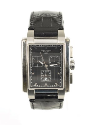 Lot 566 - A GENTLEMAN’S STAINLESS STEEL TISSOT QUARTZ CHRONOGRAPH WRISTWATCH