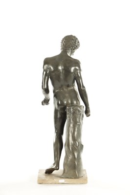 Lot 924 - AFTER THE ANTIQUE AN 18TH CENTURY BRONZED LEAD FIGURE OF THE CAPITOLINE ANTINOUS