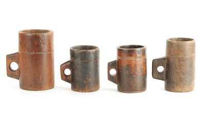 Lot 1356 - A COLLECTION OF FOUR VICTORIAN TREEN WARE MEASURES