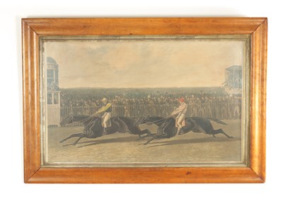 Lot 1002 - A 19TH CENTURY COLOURED LITHOGRAPH HORSE RACING PRINT