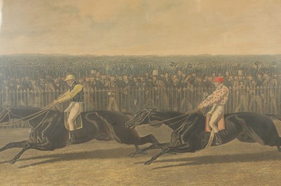 Lot 1002 - A 19TH CENTURY COLOURED LITHOGRAPH HORSE RACING PRINT