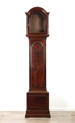 Lot 1066 - A GEORGE III FIGURED MAHOGANY LONDON LONGCASE CLOCK CASE