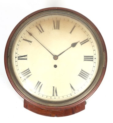 Lot 772 - A REGENCY CONVEX WOODEN DIAL FUSEE WALL CLOCK...