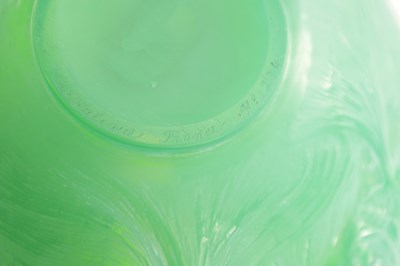 Lot 15 - A RENE LALIQUE JADE GREEN FORMOSE GLASS VASE