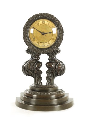 Lot 1052 - AN EARLY 19TH CENTURY ENGLISH BRONZE MANTEL CLOCK