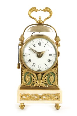 Lot 1049 - A GOOD LATE 18TH CENTURY FRENCH EMPIRE EIGHT-DAY MANTEL CLOCK WITH ALARM