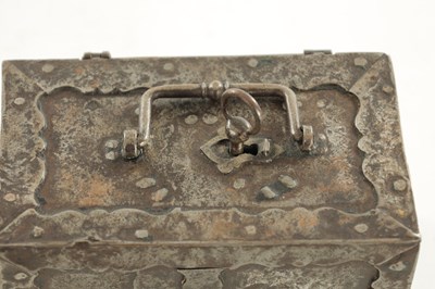 Lot 1353 - AN 18TH CENTURY IRONWORK CASKET