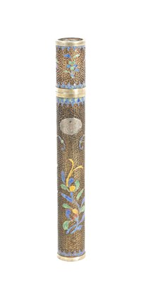 Lot 169 - AN EARLY 20TH CENTURY CHINESE SILVER AND ENAMEL CIGAR CASE
