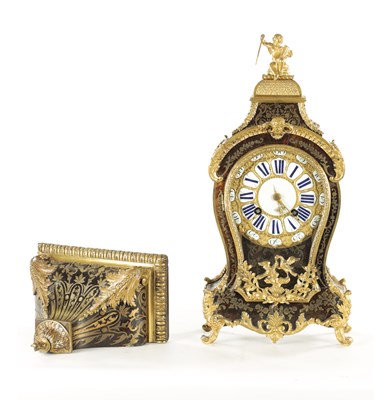 Lot 1160 - FIEFFE PARIS. AN 18TH CENTURY BOULLE TORTOISESHELL BALLON BRACKET CLOCK ON STAND OF SMALL SIZE