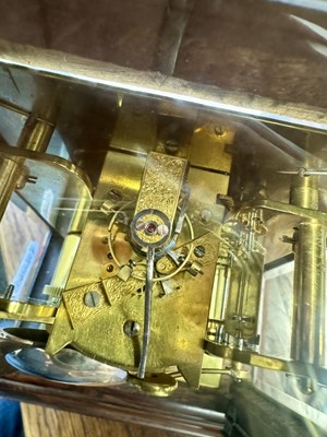 Lot 1094 - HENRY MARC, PARIS. AN EARLY 19TH CENTURY ROSEWOOD CARRIAGE CLOCK WITH RARE ESCAPEMENT