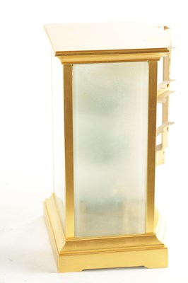 Lot 1078 - AN EARLY 20TH CENTURY FRENCH GILT BRASS FOUR-GLASS TICKET CLOCK