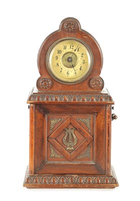 Lot 1207 - A LATE 19TH CENTURY JUNGHANS POLYPHON TYPE MUSICAL MANTEL CLOCK