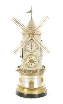 Lot 1123 - A 19TH CENTURY FRENCH INDUSTRIAL AUTOMATION WINDMILL CLOCK