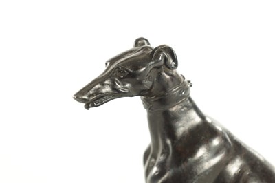 Lot 848 - A LATE 19TH CENTURY BRONZE SCULPTURE OF A GREY HOUND